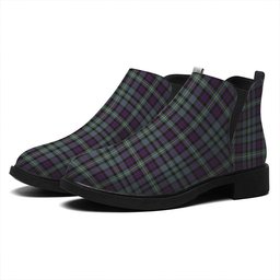 ScotsTee Shop Scottish MacBride Weathered Tartan Flat Ankle Boots Chunky Low Heel