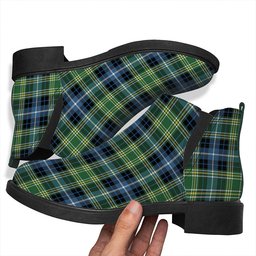 ScotsTee Shop Scottish MacKellar Ancient Tartan Flat Ankle Boots Chunky Low Heel