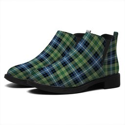 ScotsTee Shop Scottish MacKellar Ancient Tartan Flat Ankle Boots Chunky Low Heel