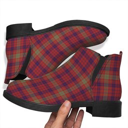 ScotsTee Shop Scottish MacTier Weathered Tartan Flat Ankle Boots Chunky Low Heel