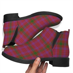 ScotsTee Shop Scottish MacTier Ancient Tartan Flat Ankle Boots Chunky Low Heel