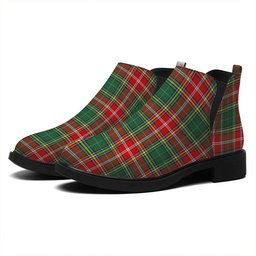 ScotsTee Shop Scottish MacWhirter Modern Tartan Flat Ankle Boots Chunky Low Heel