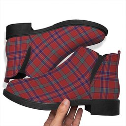 ScotsTee Shop Scottish MacNiven Weathered Tartan Flat Ankle Boots Chunky Low Heel