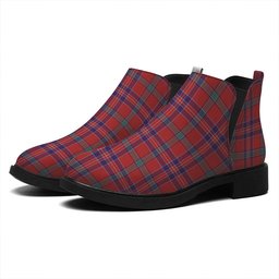 ScotsTee Shop Scottish MacNiven Weathered Tartan Flat Ankle Boots Chunky Low Heel