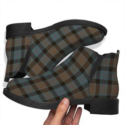 ScotsTee Shop Scottish MacTaggart Weathered Tartan Flat Ankle Boots Chunky Low Heel