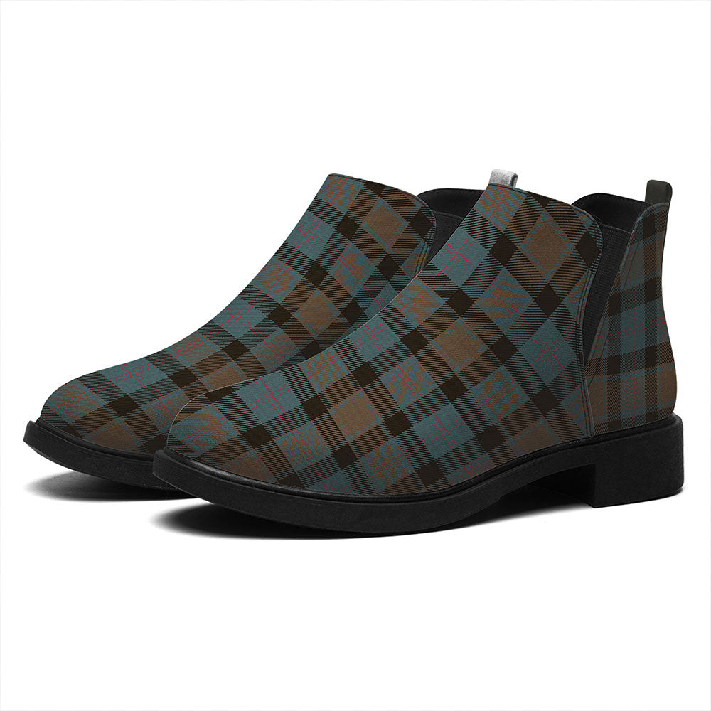 ScotsTee Shop Scottish MacTaggart Weathered Tartan Flat Ankle Boots Chunky Low Heel