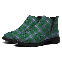 ScotsTee Shop Scottish Porteous Ancient Tartan Flat Ankle Boots Chunky Low Heel