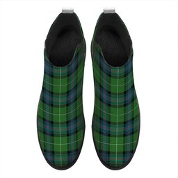 ScotsTee Shop Scottish Semple Ancient Tartan Flat Ankle Boots Chunky Low Heel
