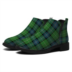 ScotsTee Shop Scottish Semple Ancient Tartan Flat Ankle Boots Chunky Low Heel