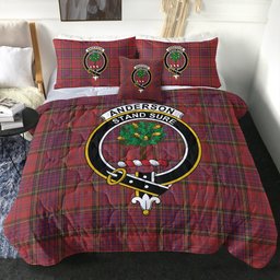 ScotsTee Shop Scottish Anderson of Kinneddar Red Weathered Clan Crest Tartan Plaid Comforter Set