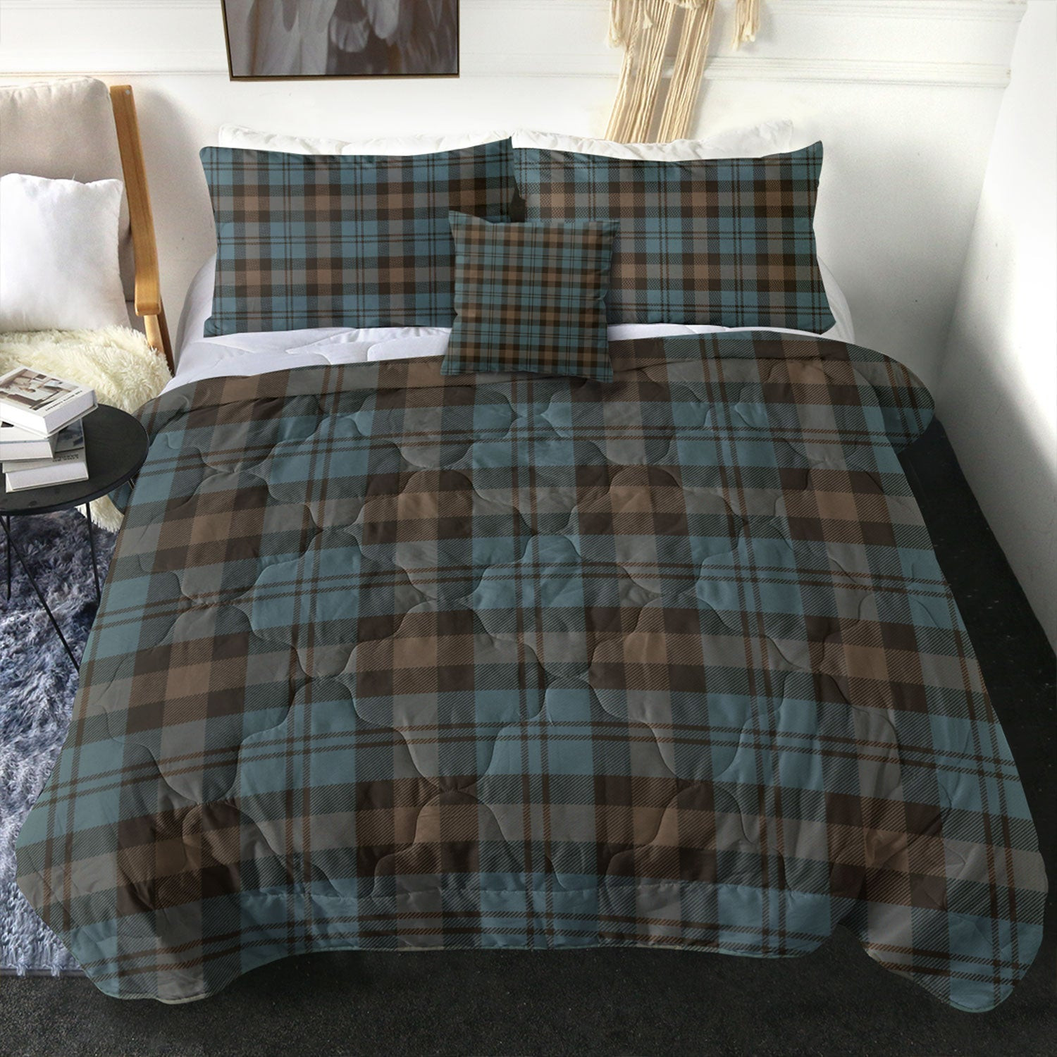 ScotsTee Shop Scottish Campbell of Glenlyon Weathered 2 Clan Crest Tartan Plaid Comforter Set