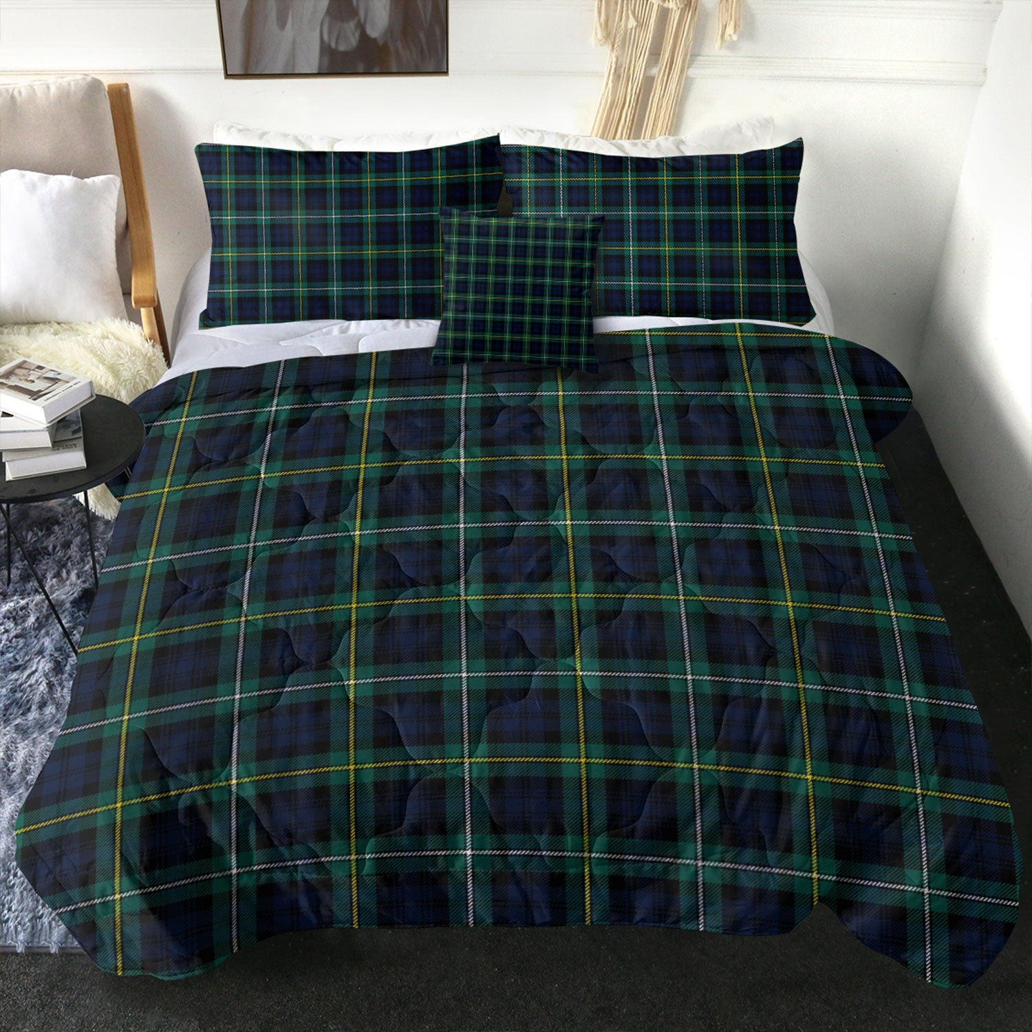 ScotsTee Shop Scottish Campbell of Argyll Modern 2 Clan Crest Tartan Plaid Comforter Set
