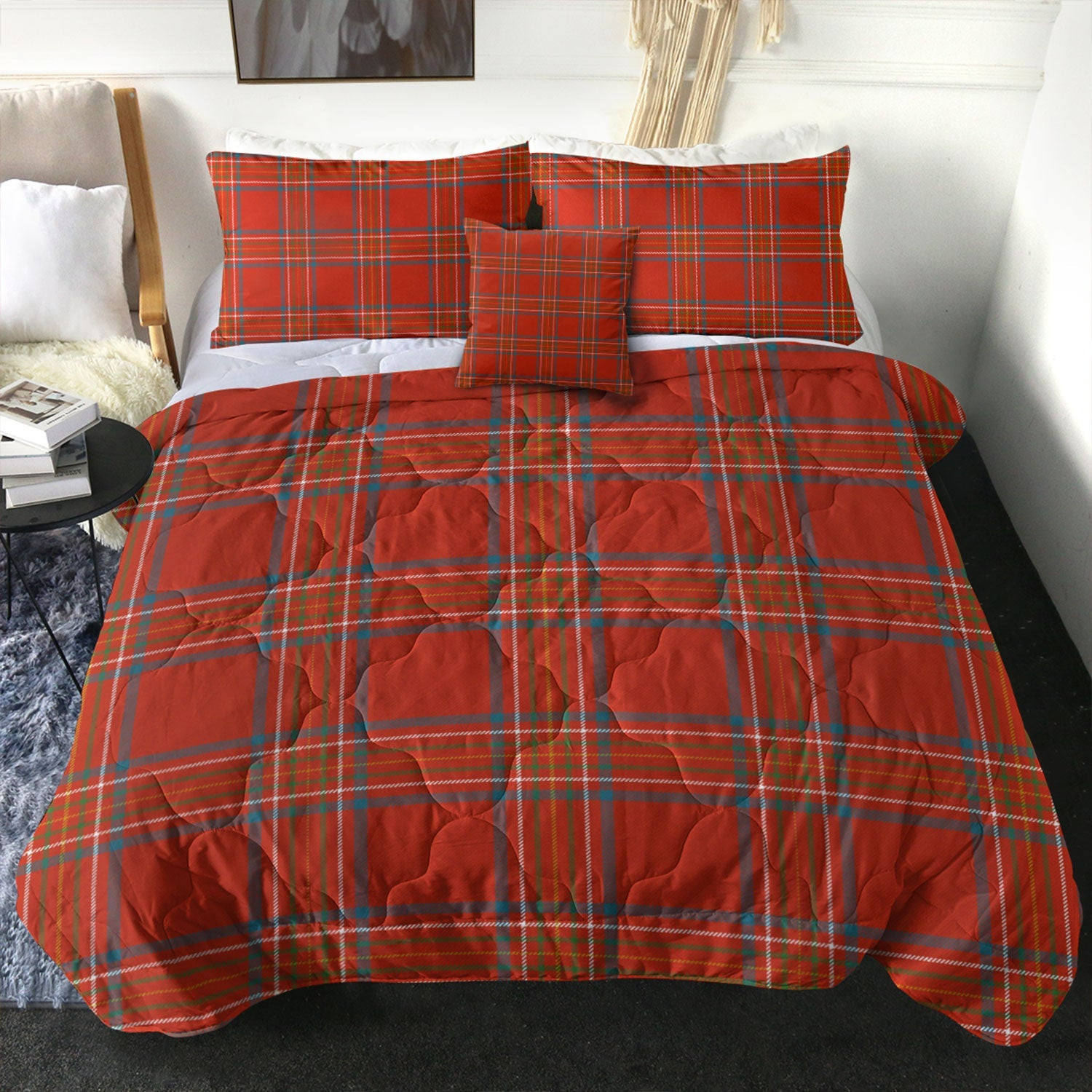 ScotsTee Shop Scottish Burnett of Leys Ancient Clan Crest Tartan Plaid Comforter Set
