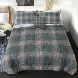 ScotsTee Shop Scottish Brodie Silver (Brodie Muted) Weathered Clan Crest Tartan Plaid Comforter Set