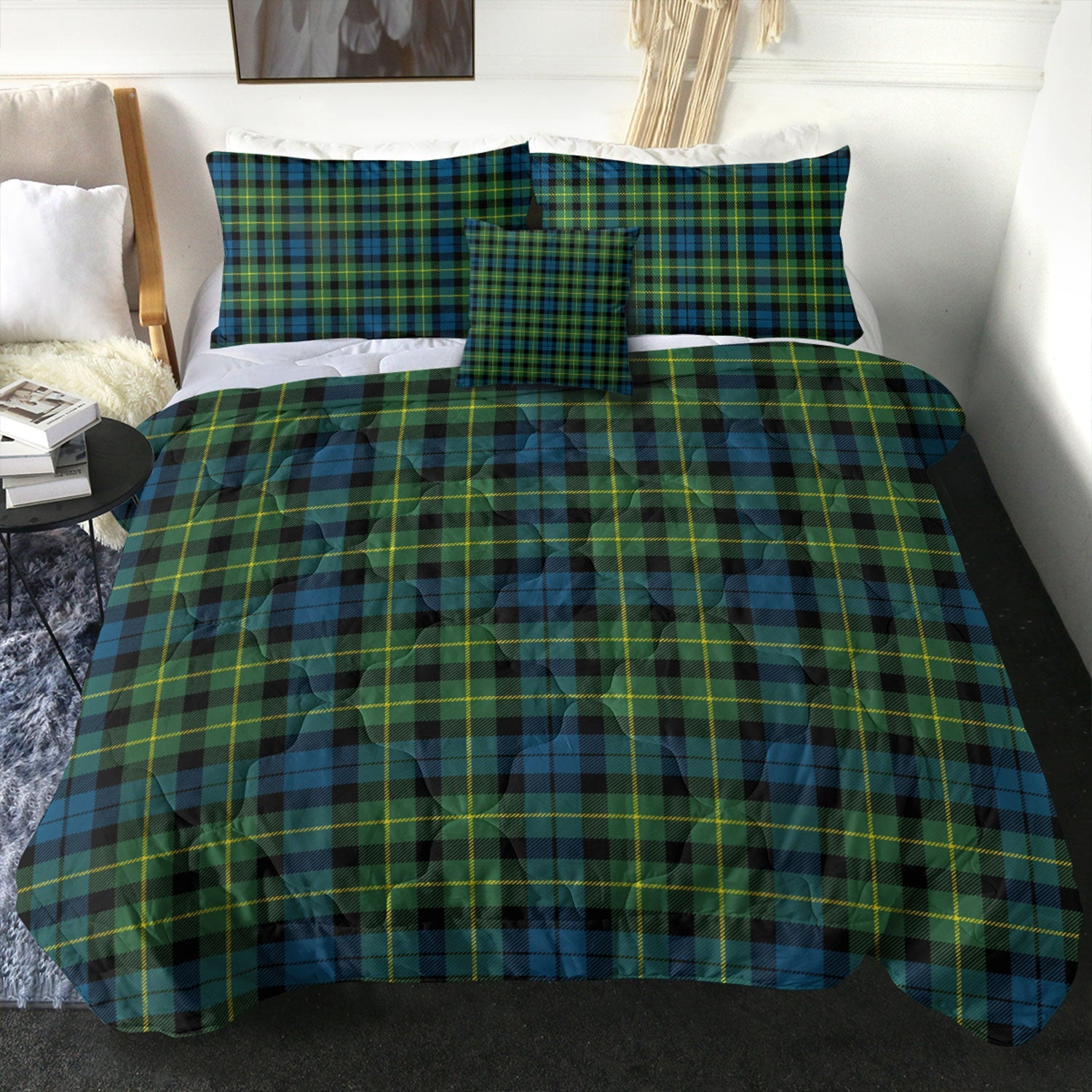 ScotsTee Shop Scottish Campbell of Breadalbane 1819 Modern 2 Clan Crest Tartan Plaid Comforter Set