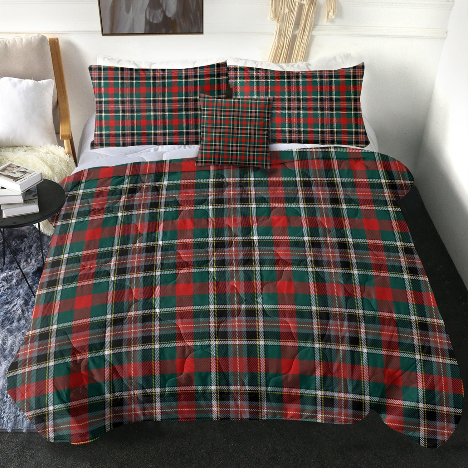 ScotsTee Shop Scottish Bruce of Kinnaird Modern Clan Crest Tartan Plaid Comforter Set