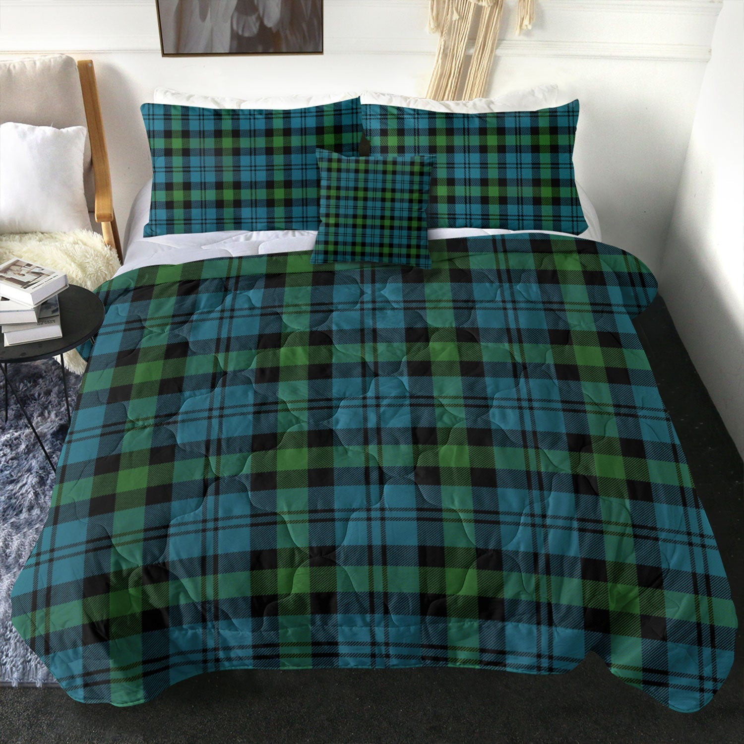 ScotsTee Shop Scottish Campbell of Glenlyon Ancient 2 Clan Crest Tartan Plaid Comforter Set