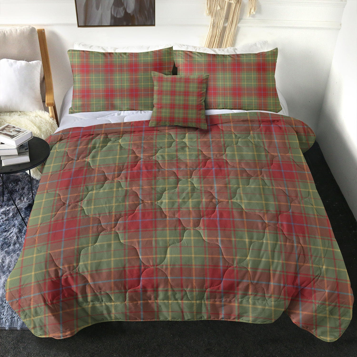 ScotsTee Shop Scottish Burnett of Powis Weathered Clan Crest Tartan Plaid Comforter Set