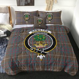 ScotsTee Shop Scottish Hamilton of Clayton Weathered Clan Crest Tartan Plaid Comforter Set