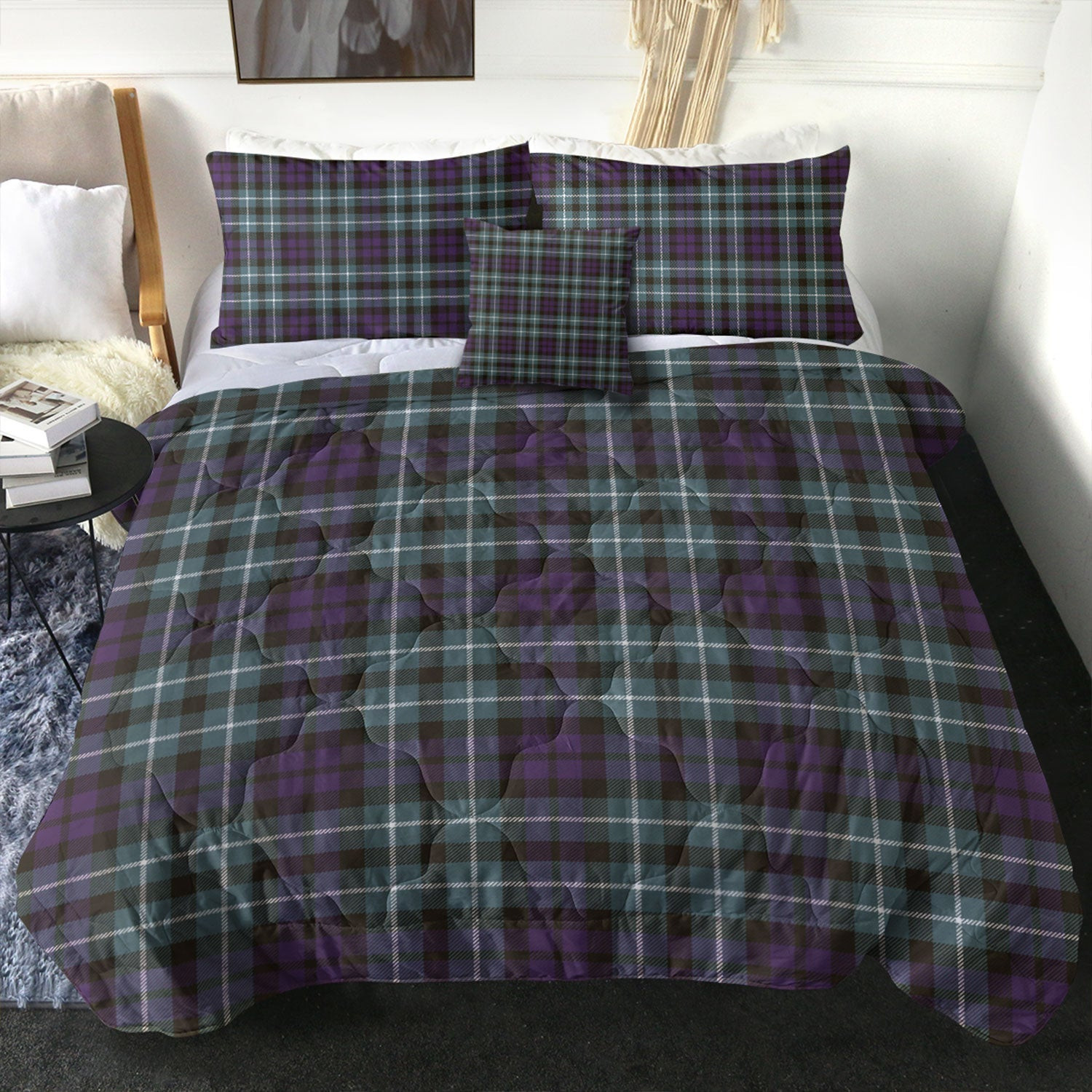 ScotsTee Shop Scottish Graham of Montrose Weathered Clan Crest Tartan Plaid Comforter Set