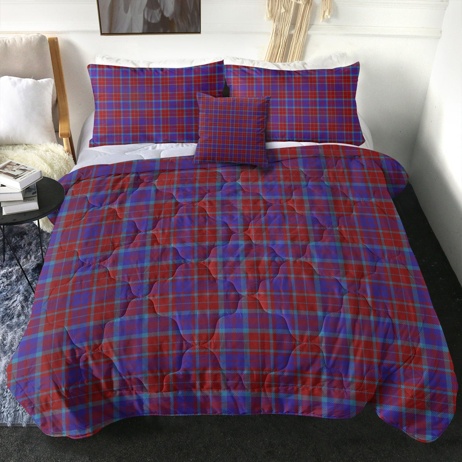 ScotsTee Shop Scottish Fraser of Reelig Modern Clan Crest Tartan Plaid Comforter Set