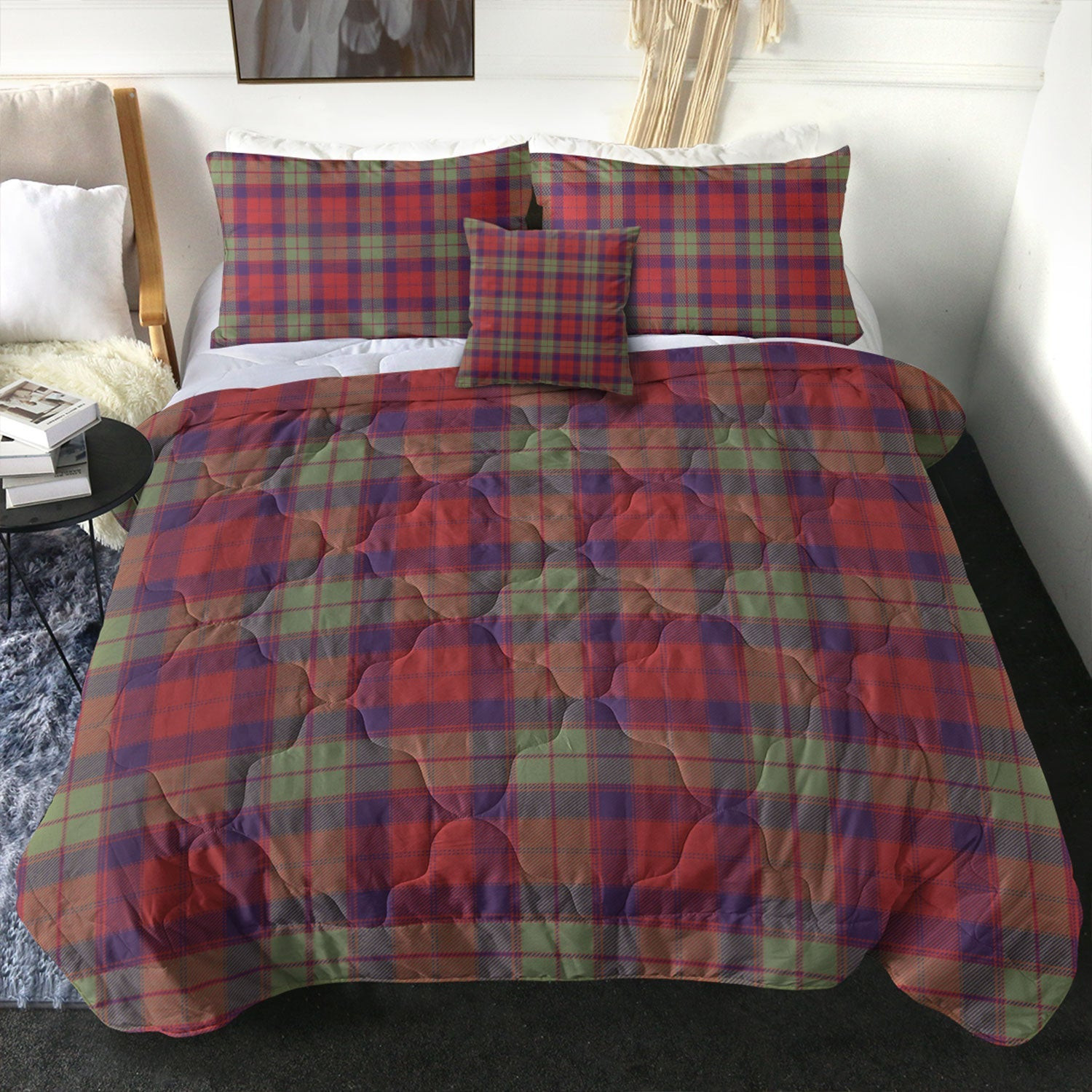 ScotsTee Shop Scottish Fraser of Altyre Weathered Clan Crest Tartan Plaid Comforter Set