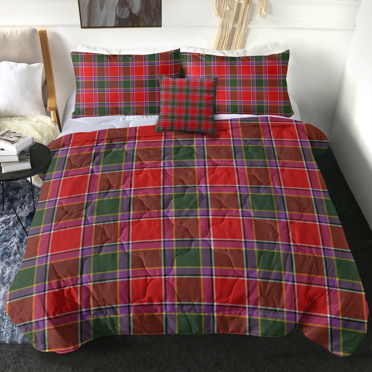 ScotsTee Shop Scottish Gordon of Abergeldie Modern Clan Crest Tartan Plaid Comforter Set