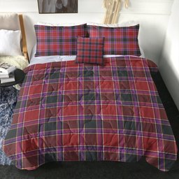 ScotsTee Shop Scottish Gordon of Abergeldie Weathered Clan Crest Tartan Plaid Comforter Set