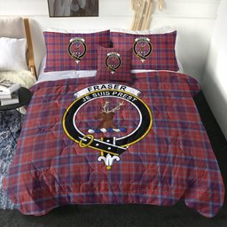 ScotsTee Shop Scottish Fraser of Reelig Weathered Clan Crest Tartan Plaid Comforter Set