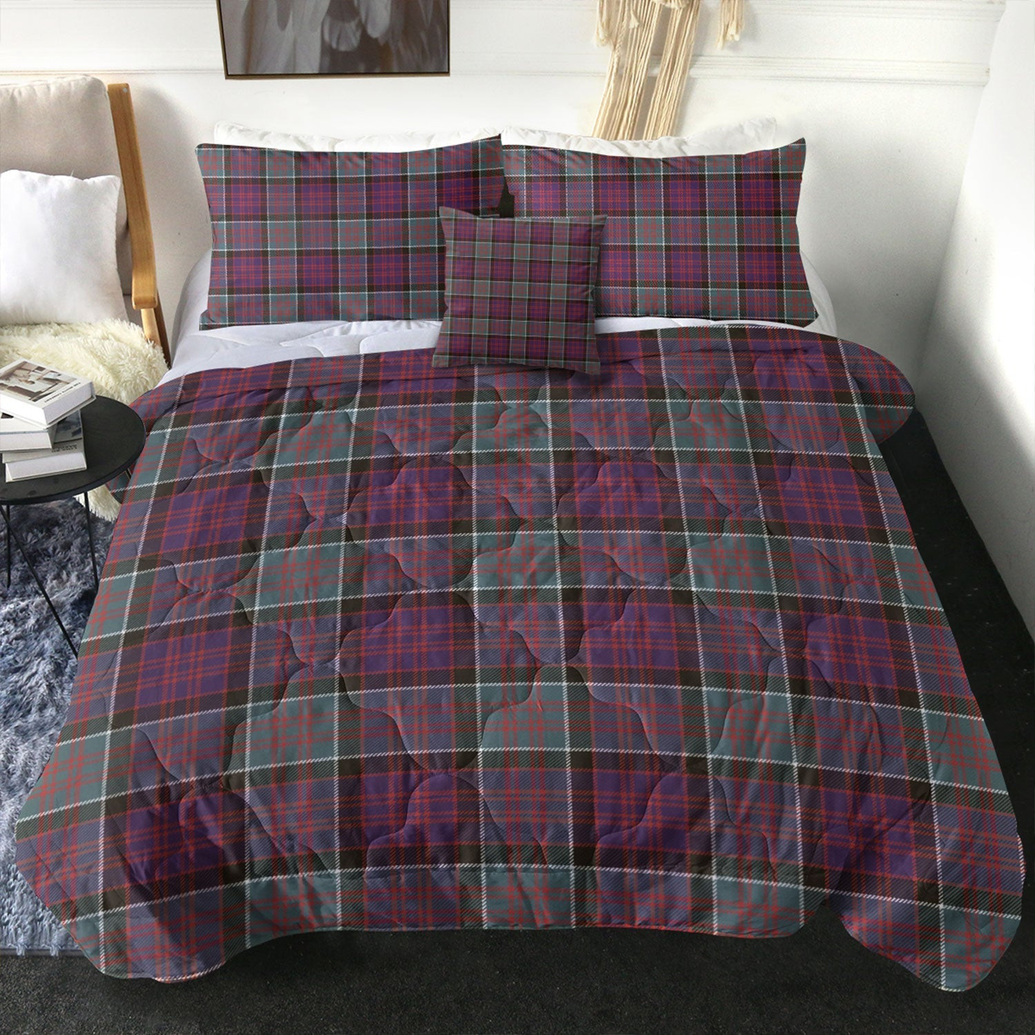 ScotsTee Shop Scottish MacDonald of Clanranald (Donald of Clanranald) Weathered Clan Crest Tartan Plaid Comforter Set