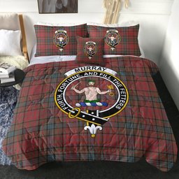 ScotsTee Shop Scottish Murray of Atholl Red Dress (Murray of Atholl; Red Dress) Weathered Clan Crest Tartan Plaid Comforter Set
