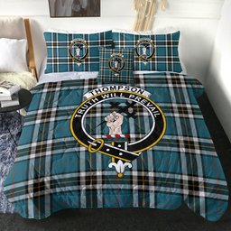 ScotsTee Shop Scottish Thomson Blue (MacThomas Blue Thompson Dress) Ancient Clan Crest Tartan Plaid Comforter Set
