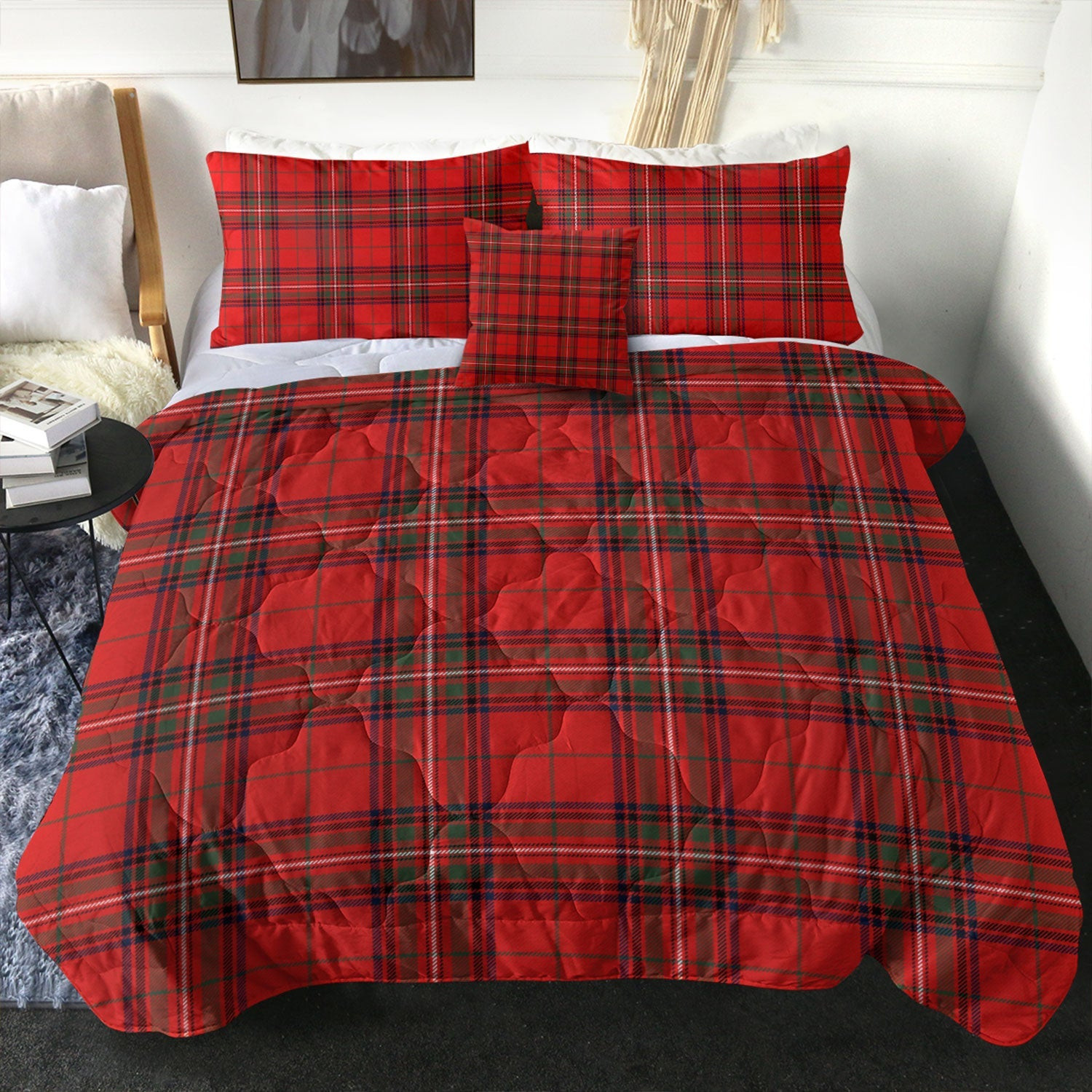ScotsTee Shop Scottish Stewart of Rothesay Modern Clan Crest Tartan Plaid Comforter Set