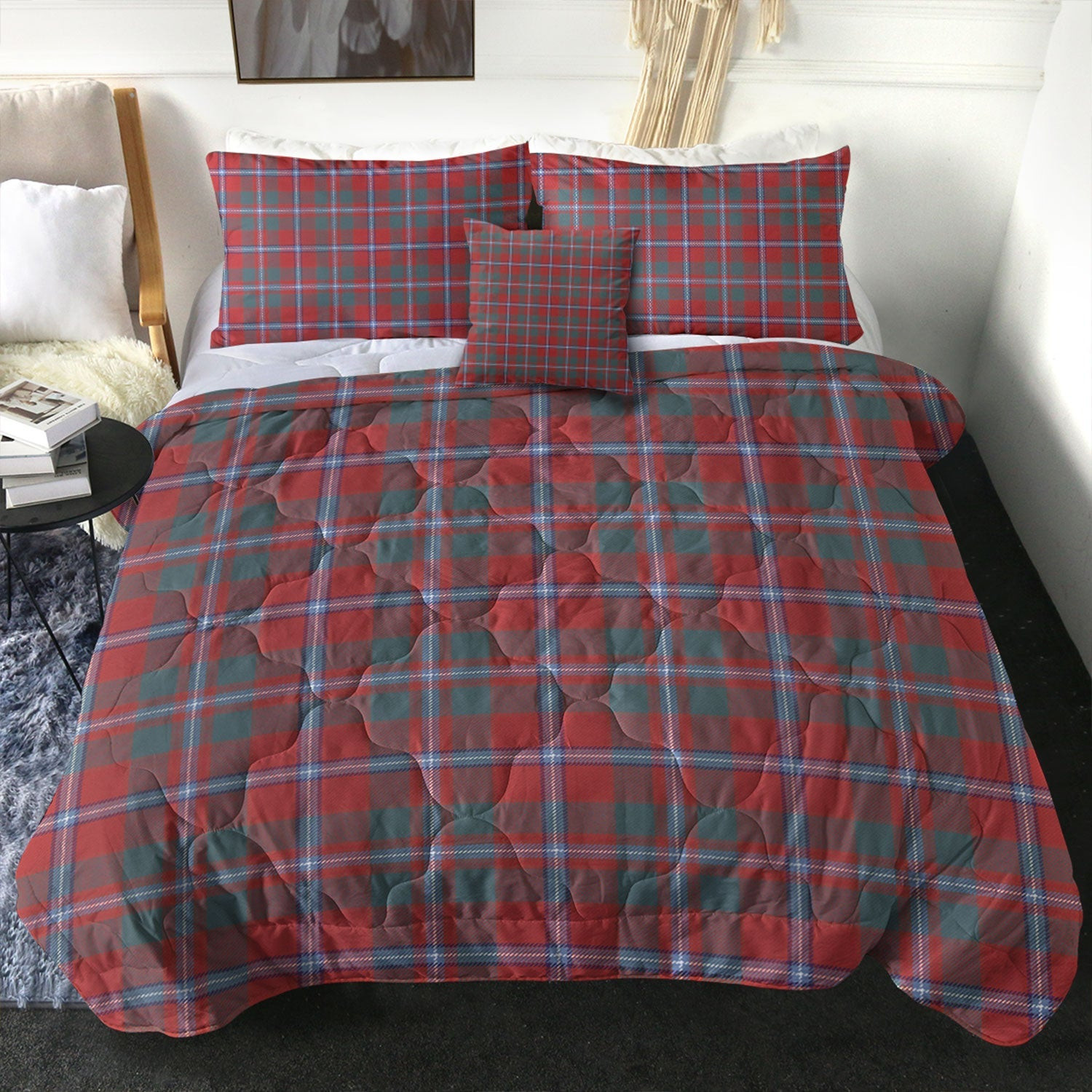 ScotsTee Shop Scottish Murray of Abercairney Portrait (Murray of Abercairney; Portrait) Weathered Clan Crest Tartan Plaid Comforter Set