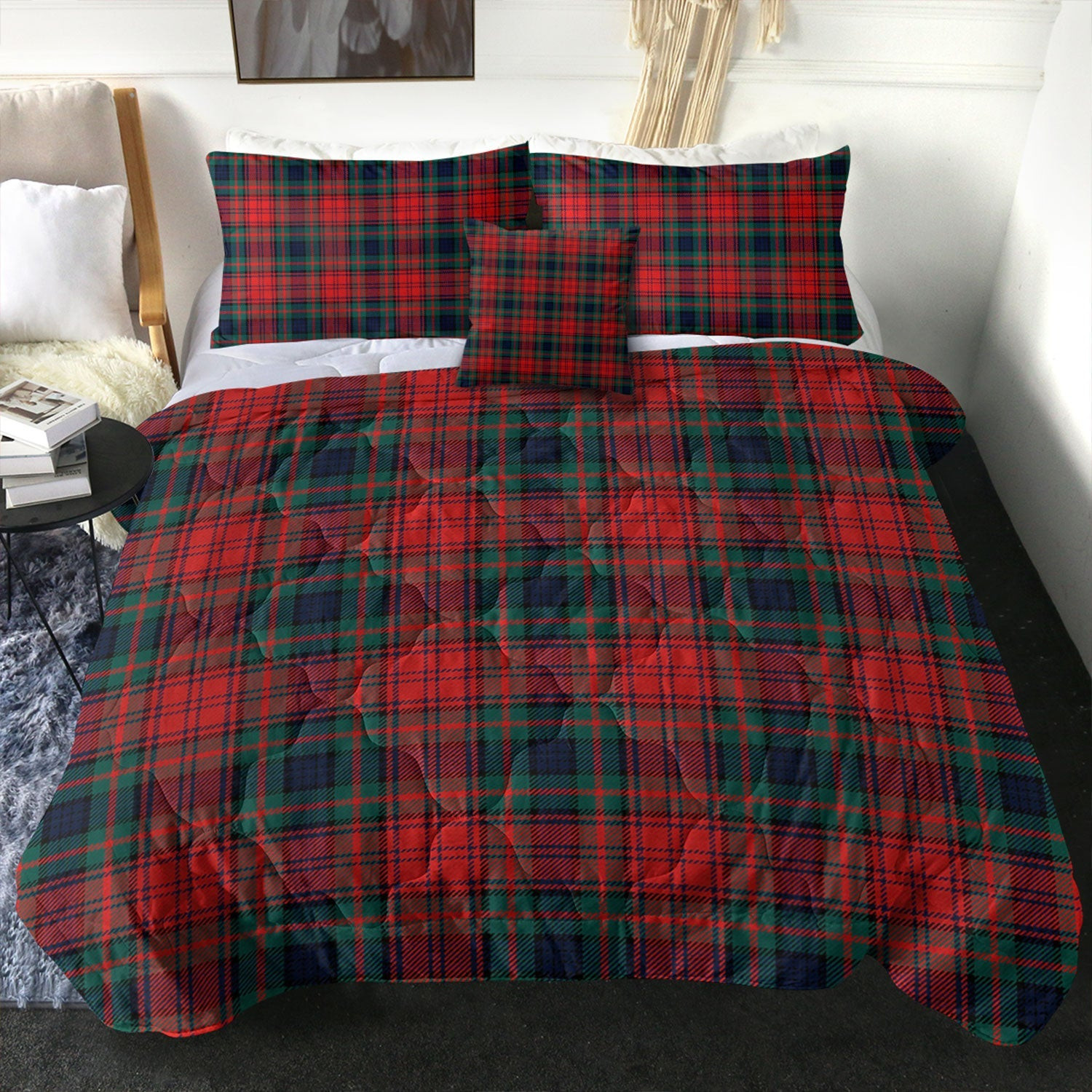 ScotsTee Shop Scottish Murray of Atholl Red Dress (Murray of Atholl; Red Dress) Modern Clan Crest Tartan Plaid Comforter Set