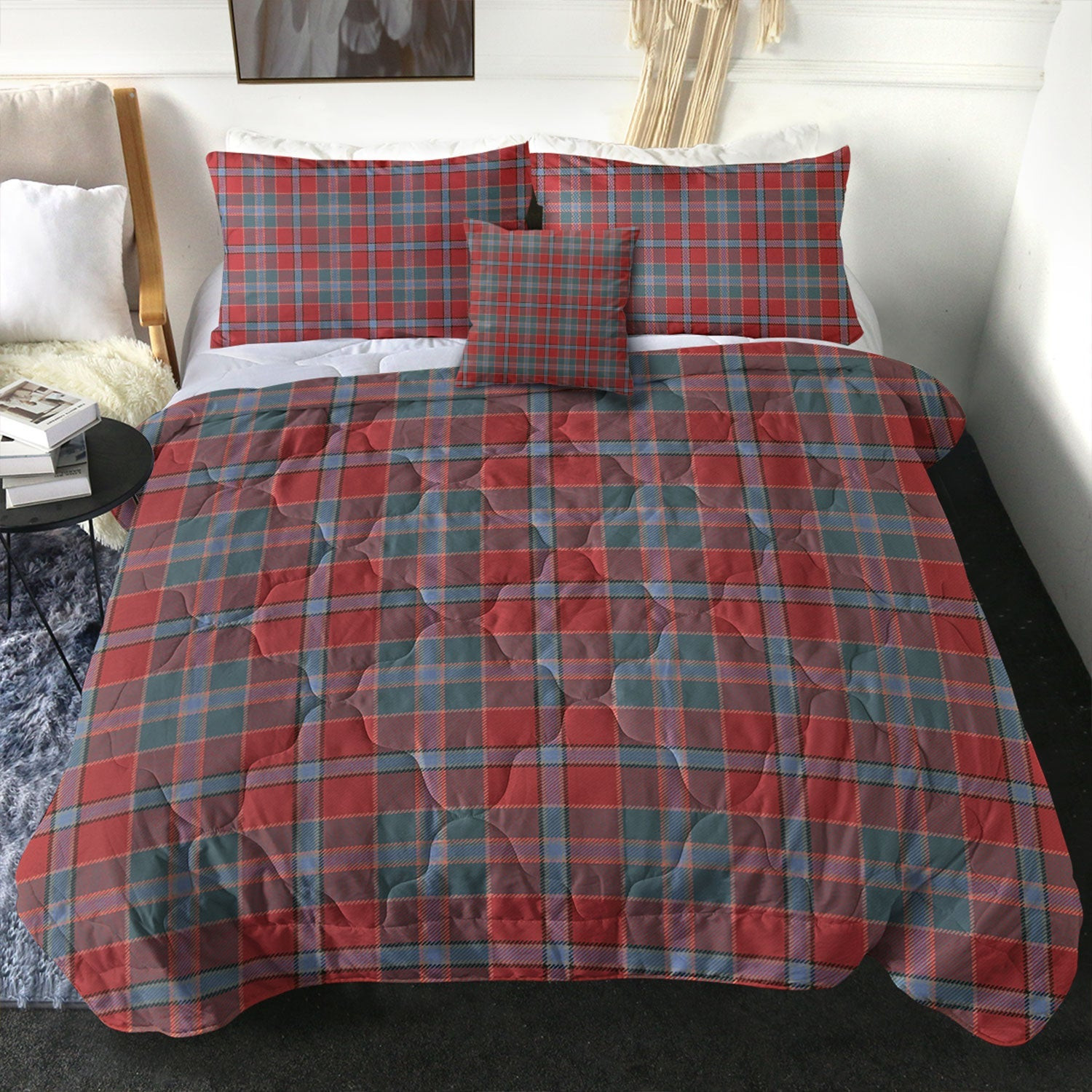 ScotsTee Shop Scottish Murray of Abercairney Weathered Clan Crest Tartan Plaid Comforter Set