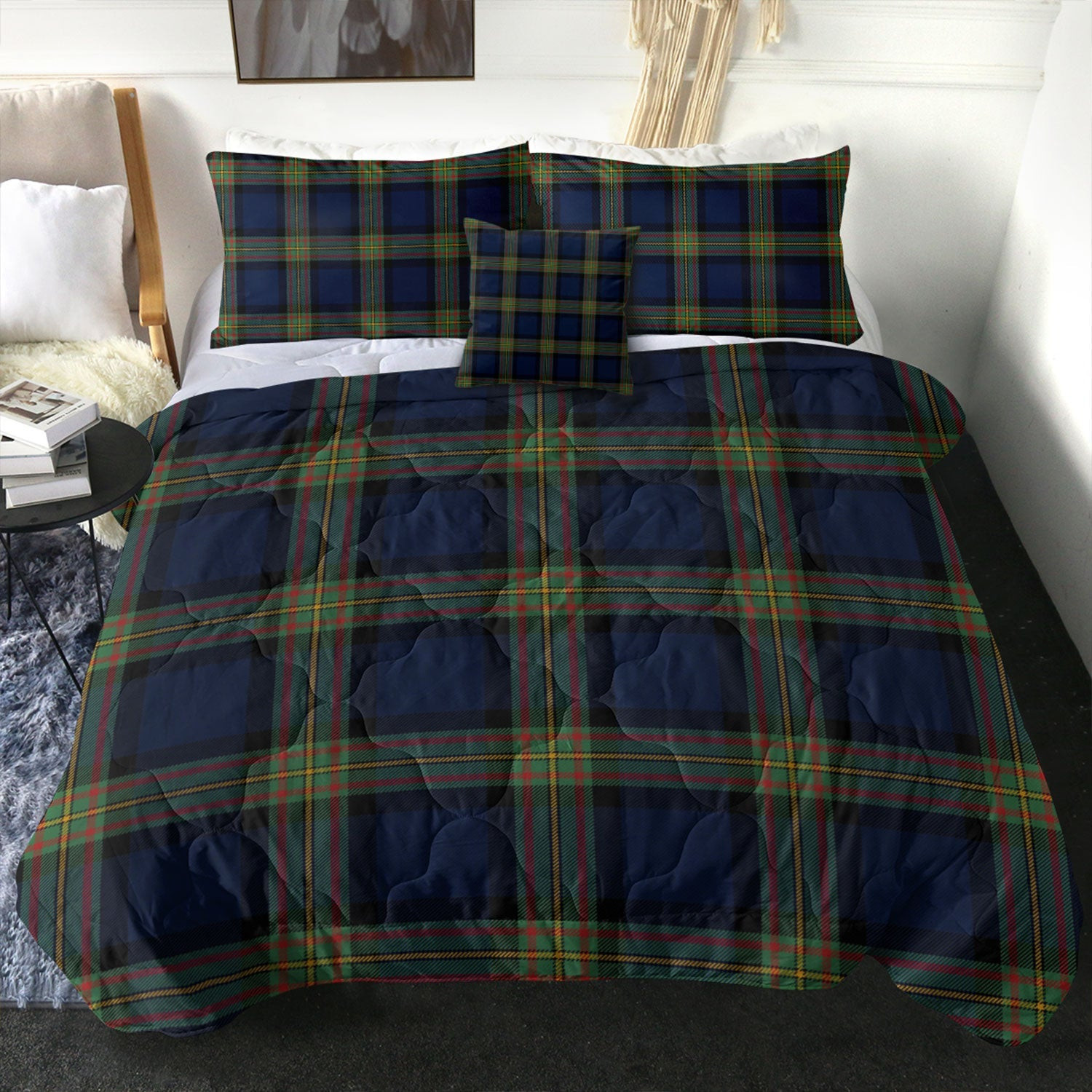 ScotsTee Shop Scottish MacLaren of Broich Modern Clan Crest Tartan Plaid Comforter Set