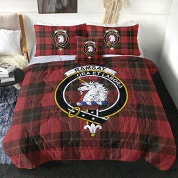 ScotsTee Shop Scottish Ramsay Red (Ramsay of Dalhousie) Weathered Clan Crest Tartan Plaid Comforter Set