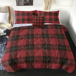 ScotsTee Shop Scottish Ramsay Red (Ramsay of Dalhousie) Weathered Clan Crest Tartan Plaid Comforter Set