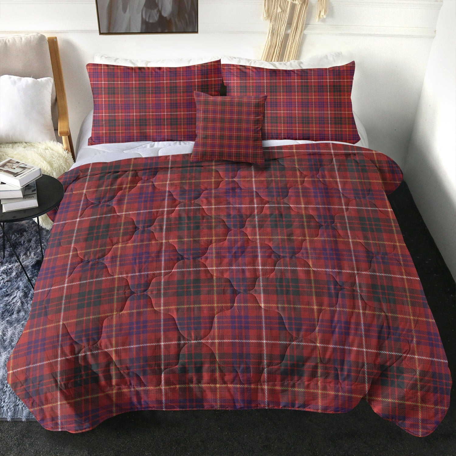 ScotsTee Shop Scottish MacRae of Inverinate Weathered Clan Crest Tartan Plaid Comforter Set