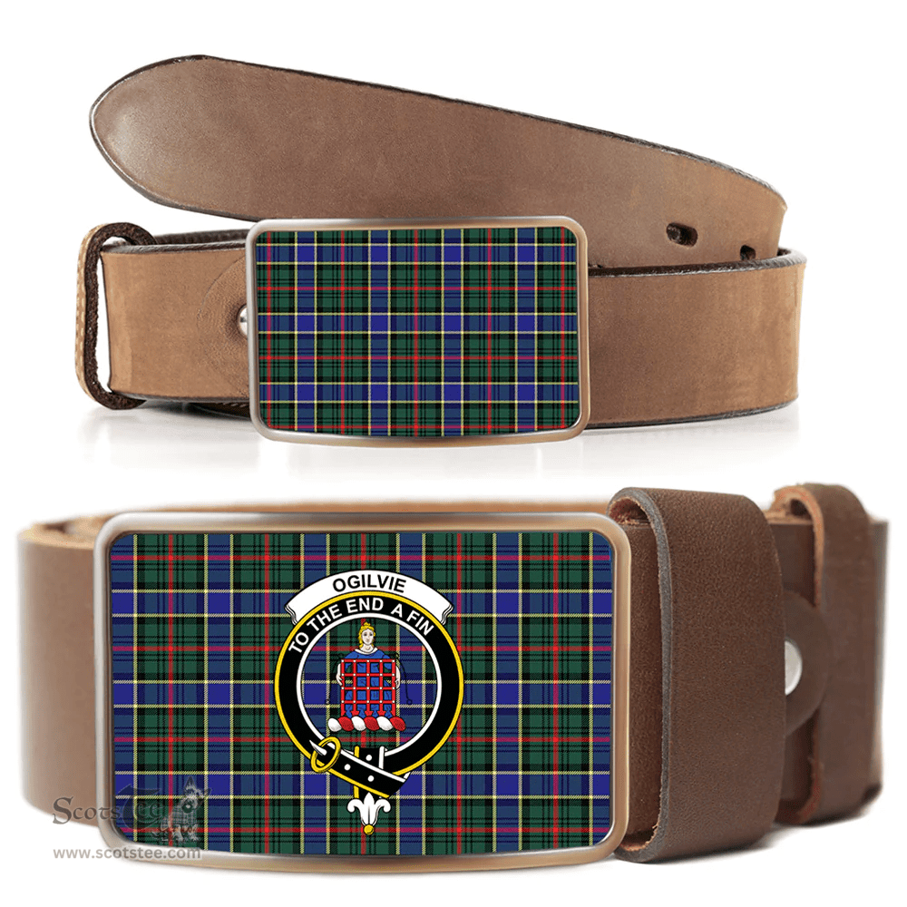 Scottish Ogilvie (Ogilvy) Hunting Modern Clan Tartan Belt Buckles - Classic Scottish Plaid Tartan Plaid