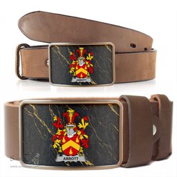 ScotsTee Shop Irish Abbott Coat of Arms Irish Family Crest Irish Belt Bucker