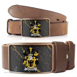 ScotsTee Shop Irish Browne Coat of Arms Irish Family Crest Irish Belt Bucker