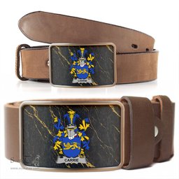 ScotsTee Shop Irish Carrie or O Carrie Coat of Arms Irish Family Crest Irish Belt Bucker