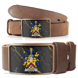 ScotsTee Shop Irish Cosker or McCosker Coat of Arms Irish Family Crest Irish Belt Bucker