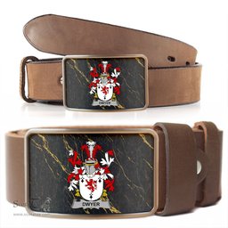 ScotsTee Shop Irish Dwyer or O Dwyer Coat of Arms Irish Family Crest Irish Belt Bucker