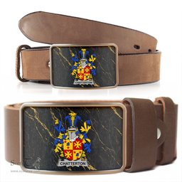 ScotsTee Shop Irish Chatterton Coat of Arms Irish Family Crest Irish Belt Bucker