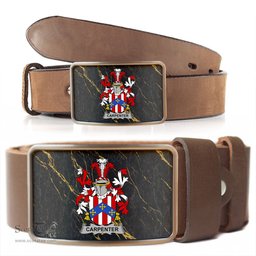 ScotsTee Shop Irish Carpenter Coat of Arms Irish Family Crest Irish Belt Bucker