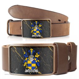 ScotsTee Shop Irish Cusack Coat of Arms Irish Family Crest Irish Belt Bucker
