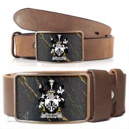ScotsTee Shop Irish Colman or McColman Coat of Arms Irish Family Crest Irish Belt Bucker
